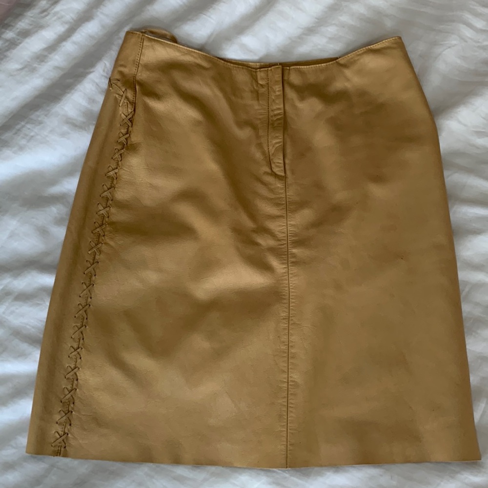 Leather Knee-length Pencil Skirt